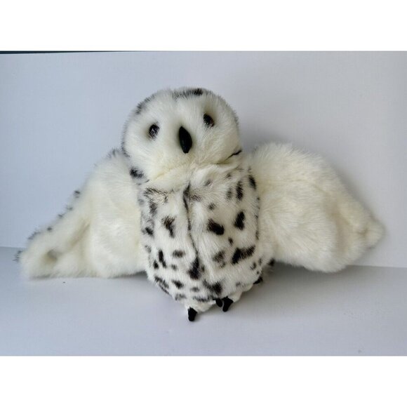 Folkmanis Snowy Owl Hand Puppet Bird Head Turns Plush White Wings - Picture 11 of 11